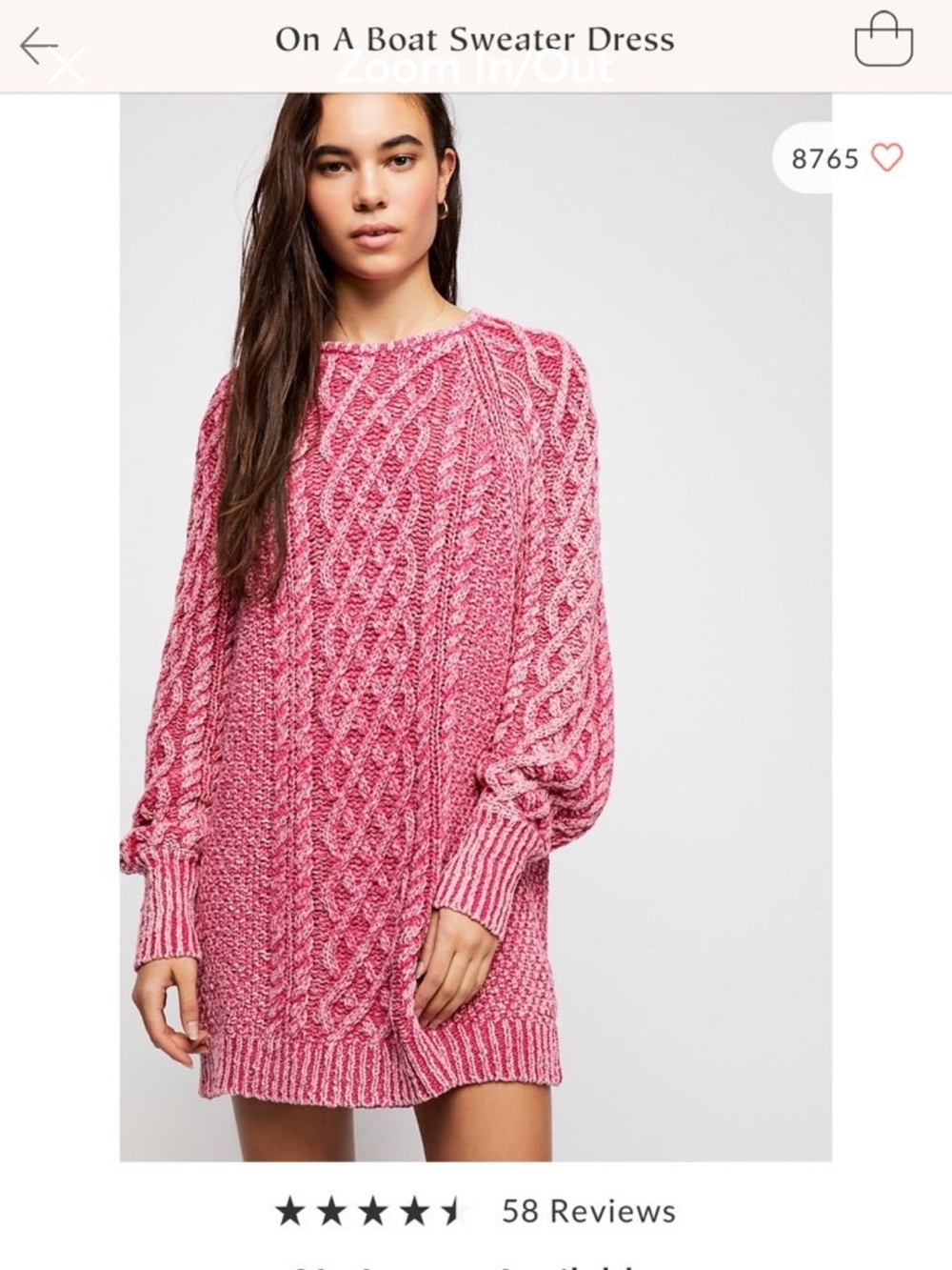Free People ‘On A Boat’ Pink Cable Knit Sweater Dress